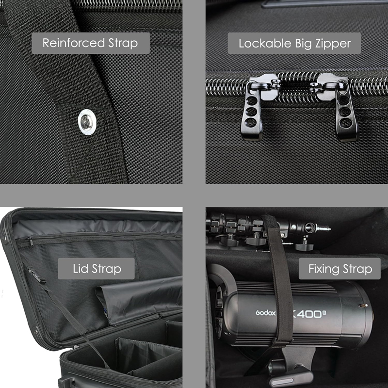 MagicLine 39″/100cm Rolling Camera Case Bag  (Blue Fashion)