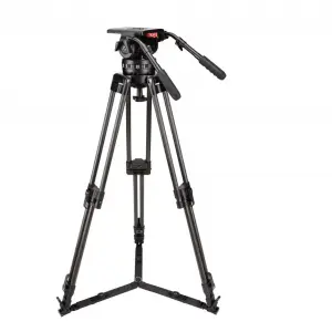 Video Tripod Kit 2-Stage CF Tripod Legs with Ground Spreader and 100mm Bowl Fluid Head