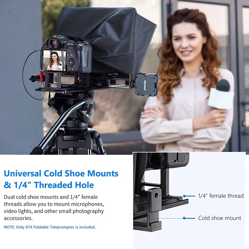 MagicLine 14″ Foldable Aluminum Alloy Teleprompter Beam Splitter 70/30 Glass