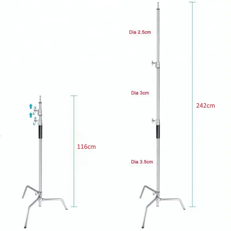 MagicLine Stainless Steel C Stand (242cm)