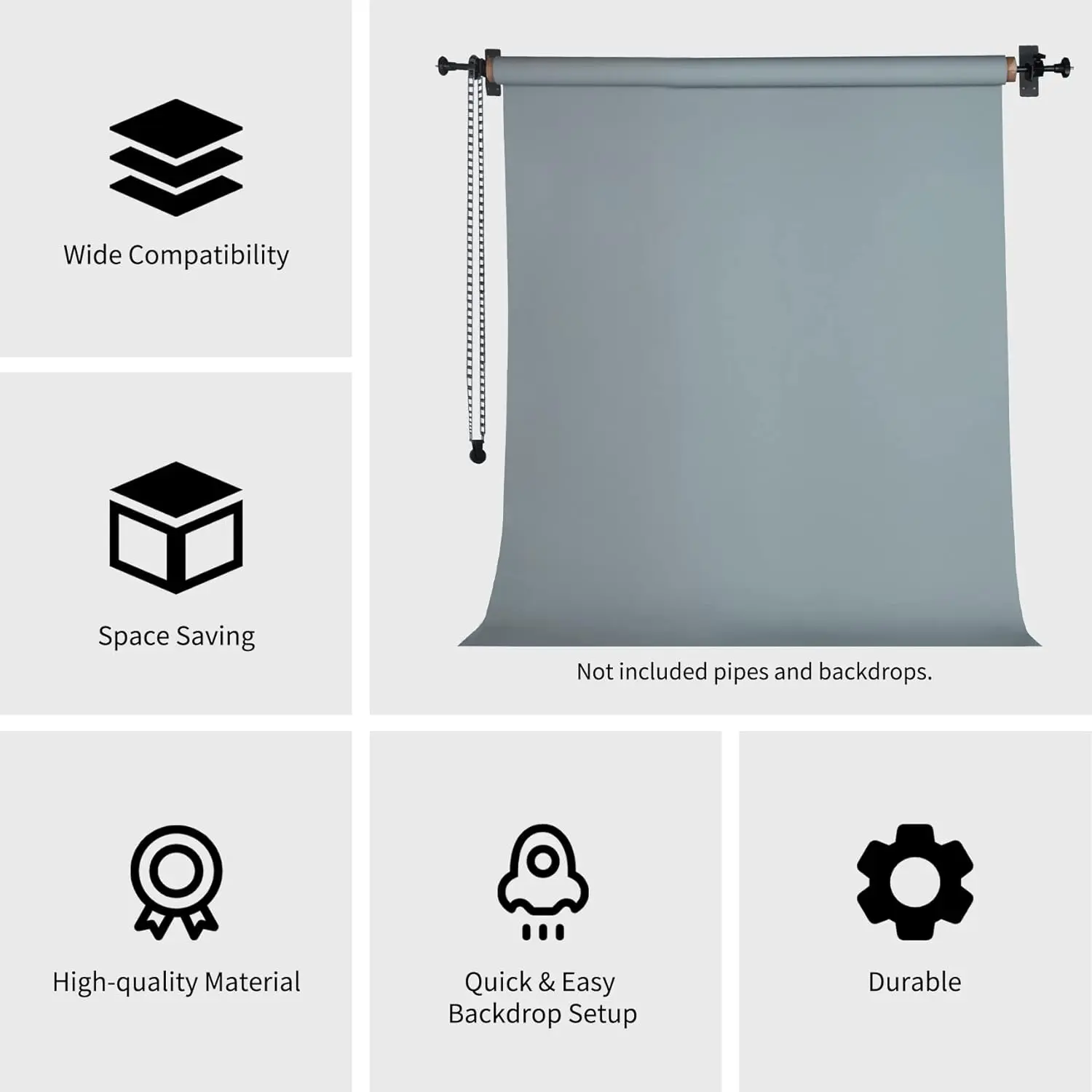 MagicLine  Single Roller Wall Mounting Manual Background Support System