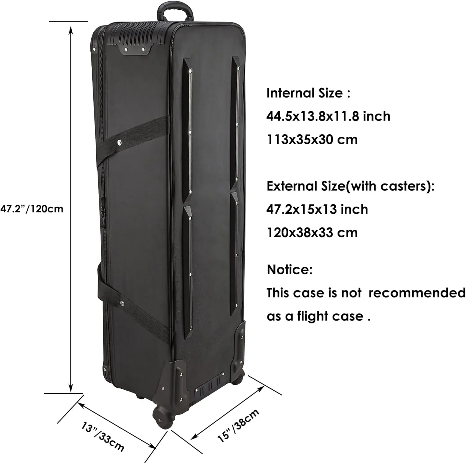 Light Kit Roller Bag 47.2x15x13 inch(Black)