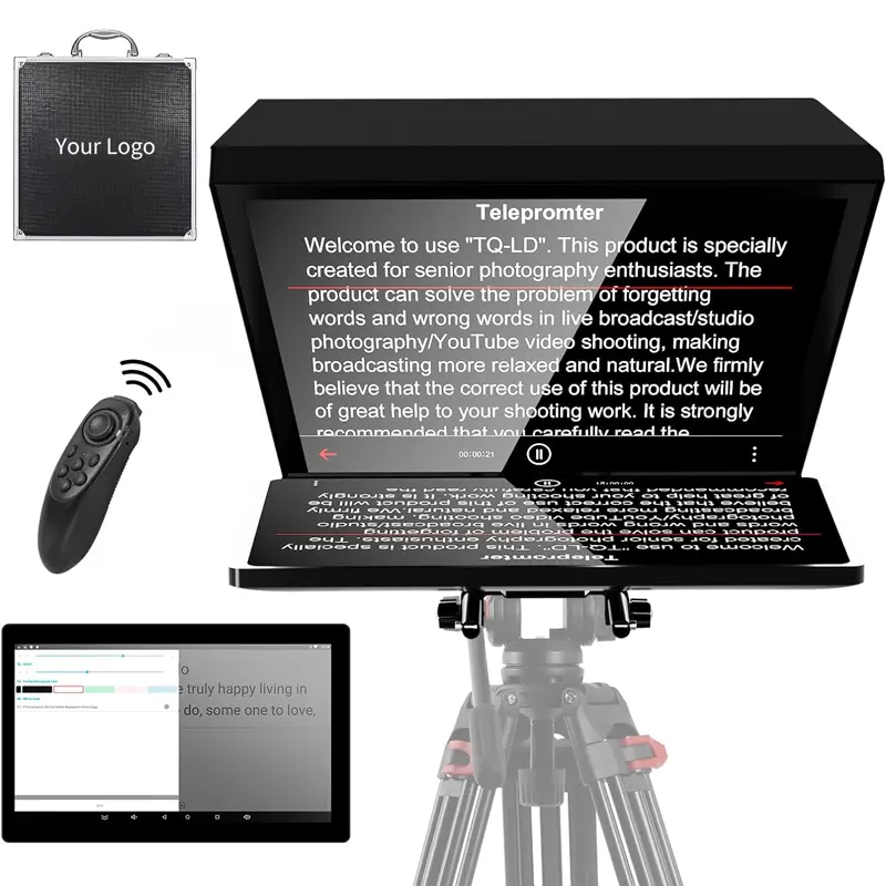 MagicLine 14″ Foldable Aluminum Alloy Teleprompter Beam Splitter 70/30 Glass