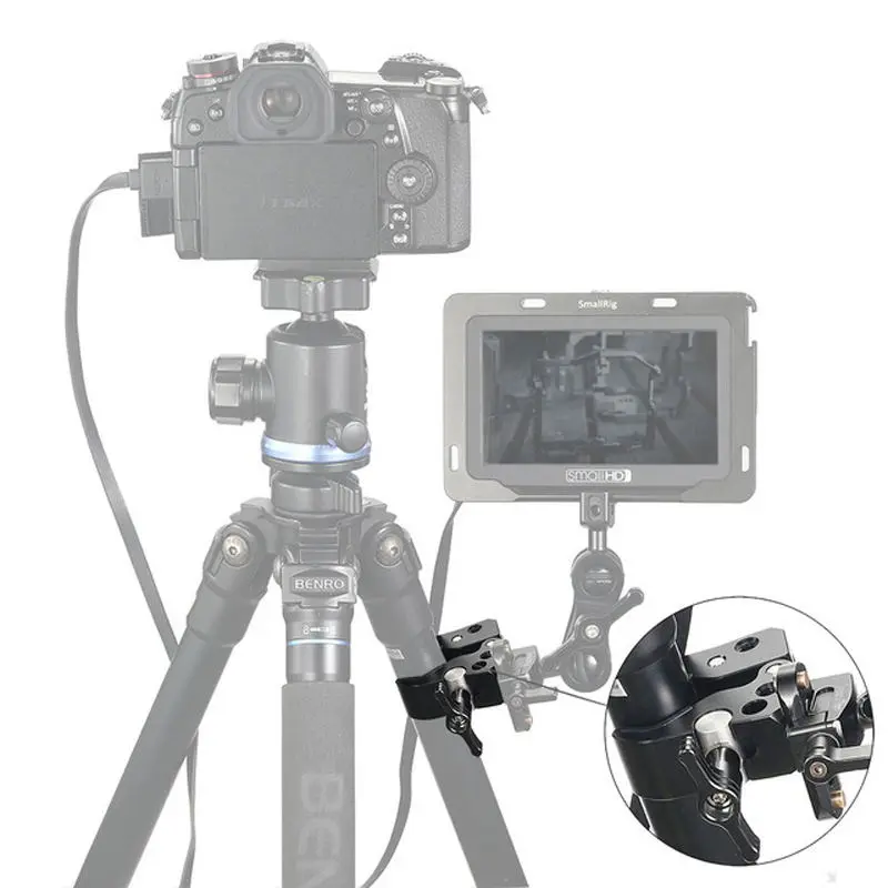 MagicLine Super Clamp with Two 1/4″ Threaded Holes and One Arri Locating Hole (ARRI Style Threads 3)