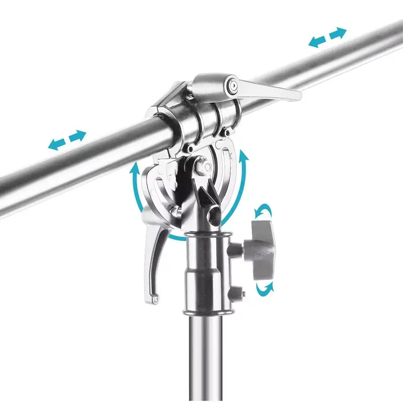 MagicLine Stainless Steel Boom Light Stand With Holding Arm Counter Weight