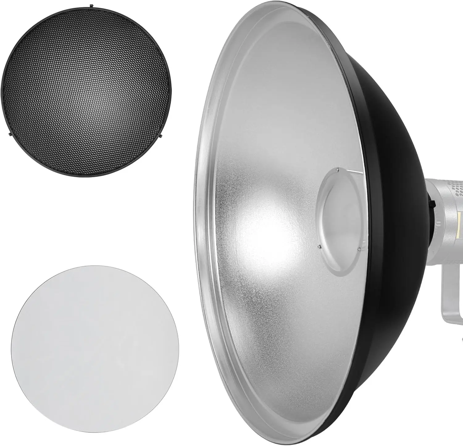 MagicLine  11.8″/30cm Beauty Dish Bowens Mount, Light Reflector Diffuser for Studio Strobe Flash Light