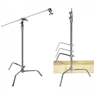 MagicLine Master C-Stand 40″ Riser Sliding Leg Kit (Silver, 11′) w/Grip Head, Arm