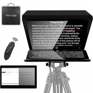 MagicLine 14″ Foldable Aluminum Alloy Teleprompter Beam Splitter 70/30 Glass