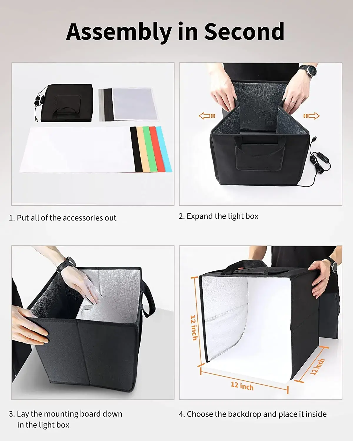 MagicLine  12″x12″ Portable Photo Studio Light Box