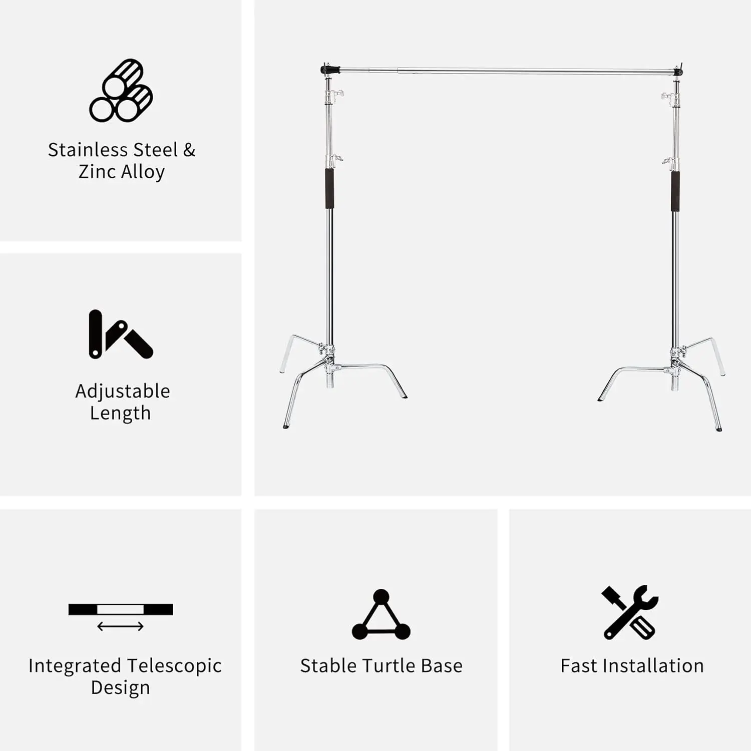 MagicLine 10x10FT / 3x3M Heavy Duty Photography Background Support System Stand Kit