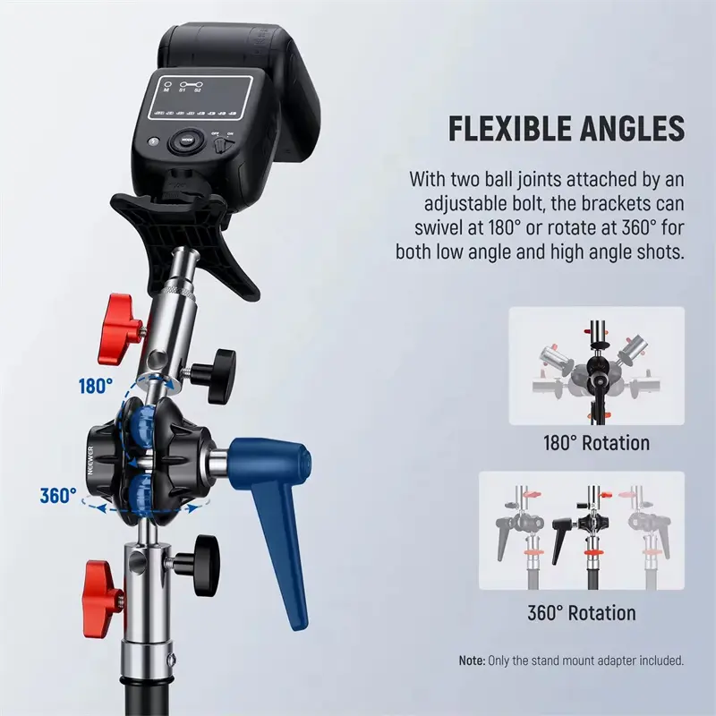 MagicLine Heavy Duty Light Stand Head Adapter Double Ball Joint Adapter