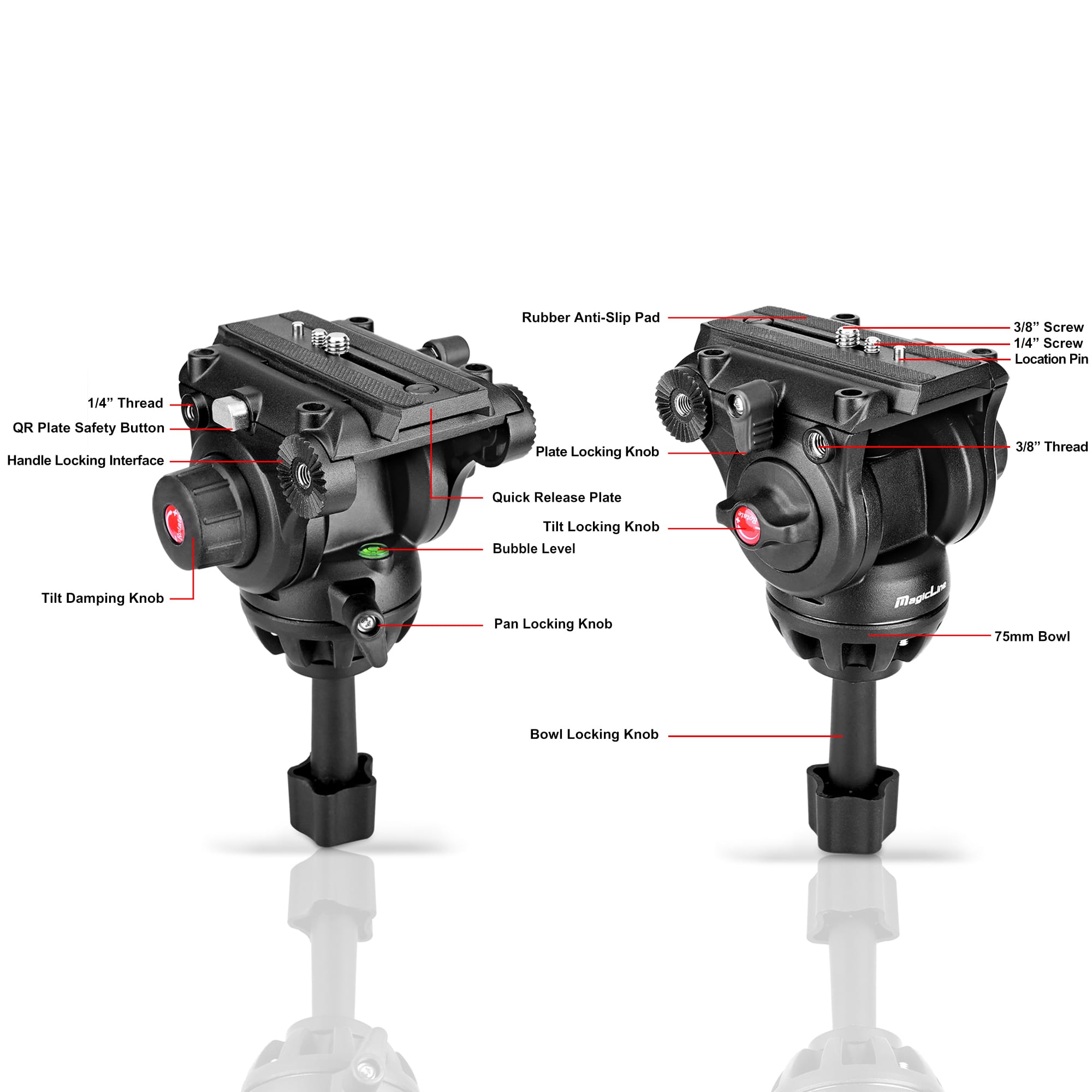 68.7 inch Heavy Duty Camcorder Tripod With Ground Spreader detail (12)