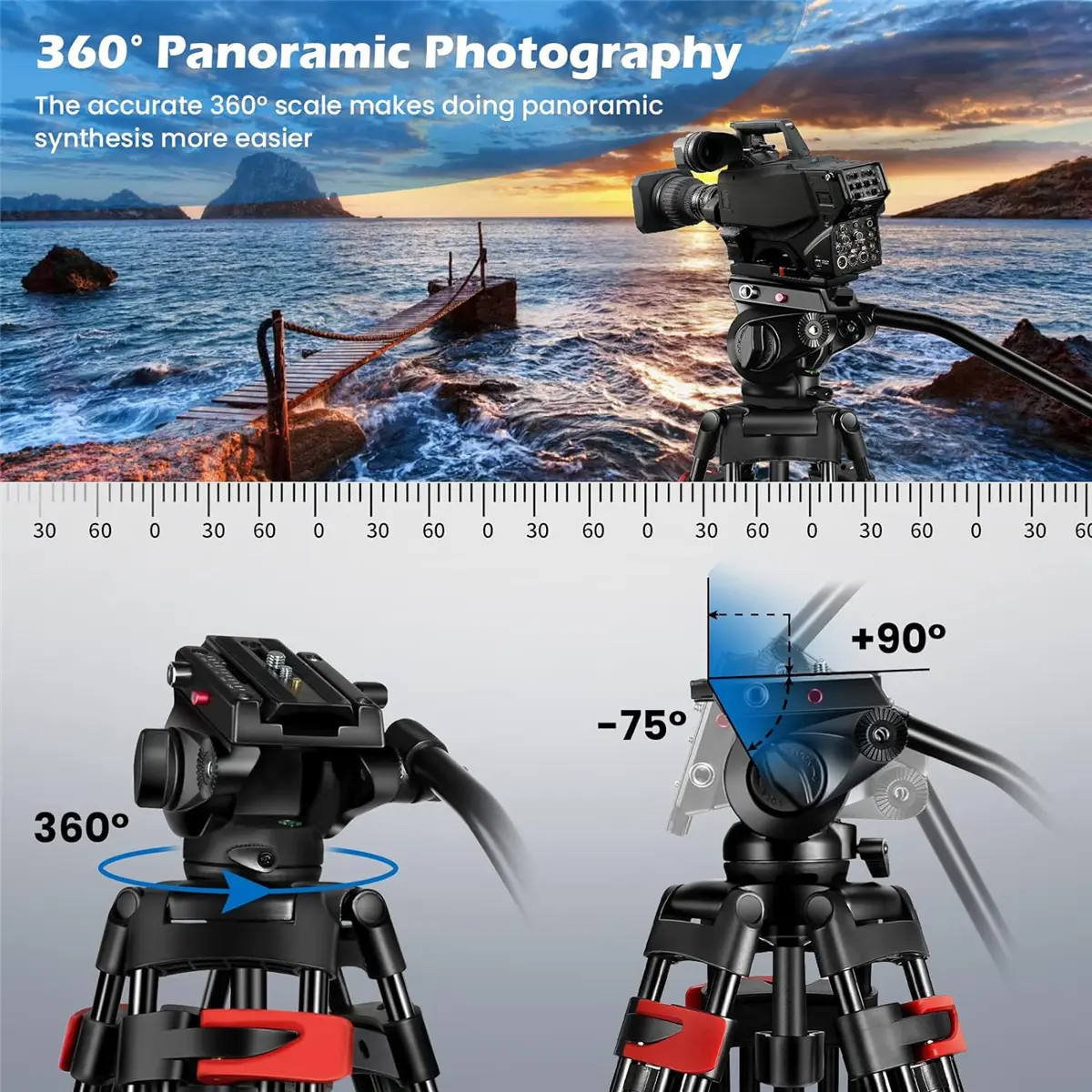 Aluminum Live Streaming Photographic Camera Tripod Stand detail (4)