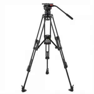 V18 100mm Bowl Fluid Head & Carbon Fiber Tripod Kit with Middle Level Spreader
