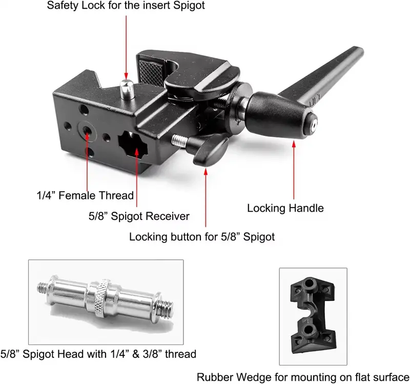 MagicLine Multi-Function Super Clamp with Standard Stud