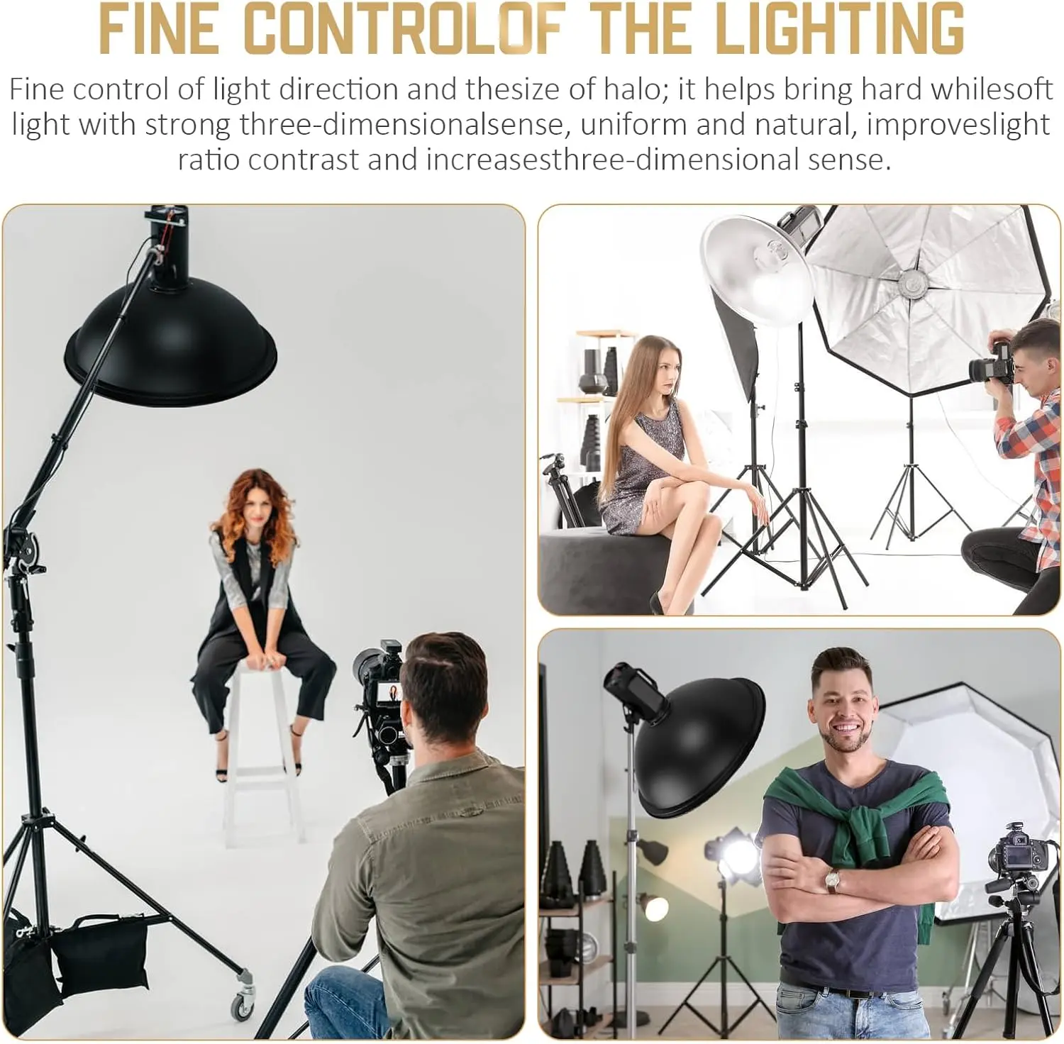 MagicLine  11.8″/30cm Beauty Dish Bowens Mount, Light Reflector Diffuser for Studio Strobe Flash Light