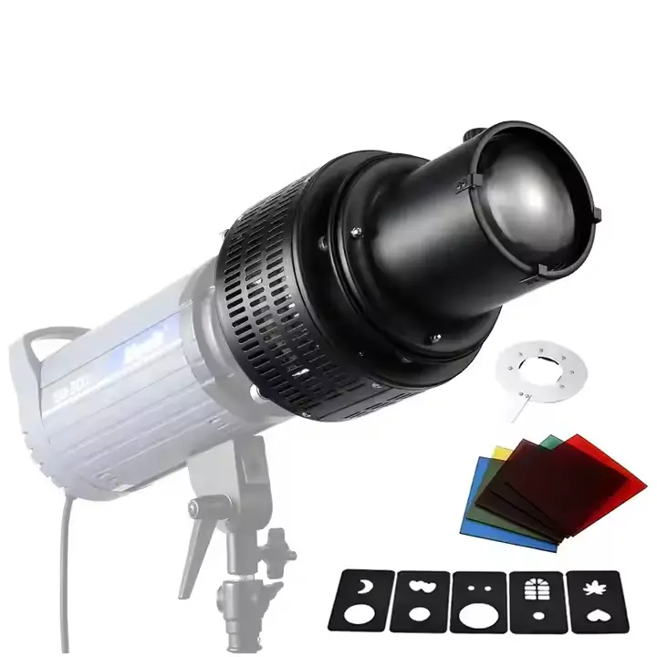 MagicLine Aluminium Studio Conical Spot Snoot with Bowens Mount Optical Focalize Condenser Flash Concentrator 