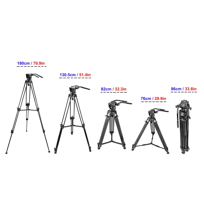 70.9 Inch Video Tripod with 75mm Bowl Fluid Head Kit