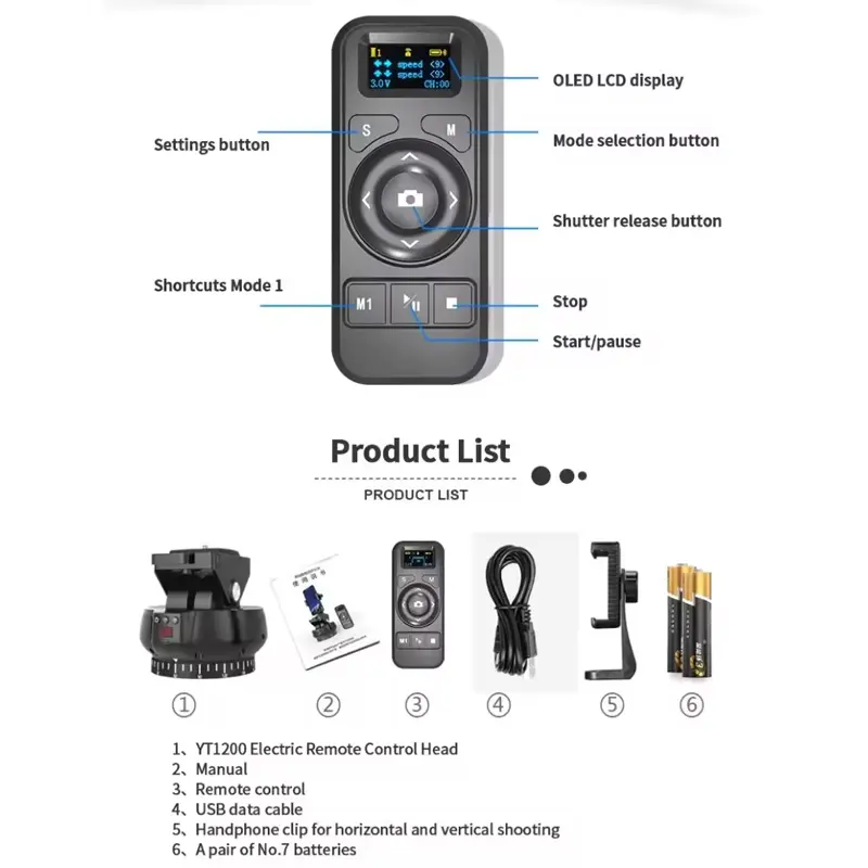 MagicLine Motorized Rotating Panoramic Head Remote Control Pan Tilt Head