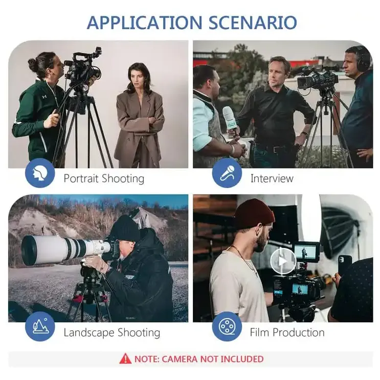 Ultimate Professional Video Tripod Kit With Non-slip Horse Leg