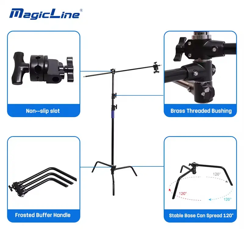 MagicLine Black Light C Stand with Boom Arm (40 Inch)