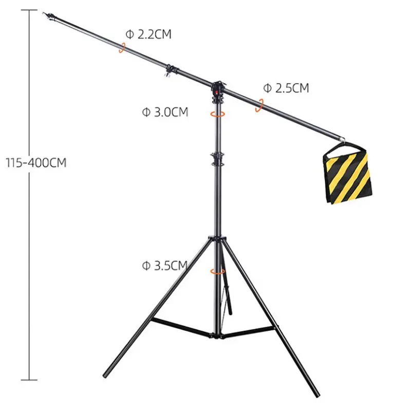 MagicLine Two Way Adjustable Studio Light Stand with Boom Arm