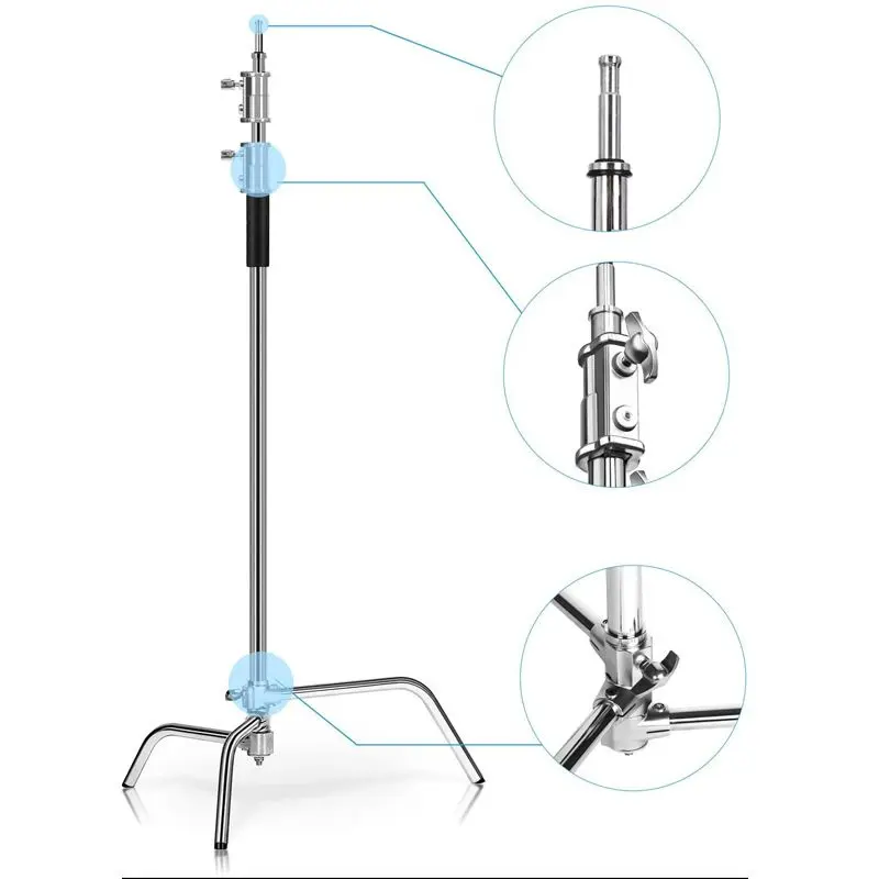 MagicLine 325CM Stainless Steel C Stand with Boom Arm