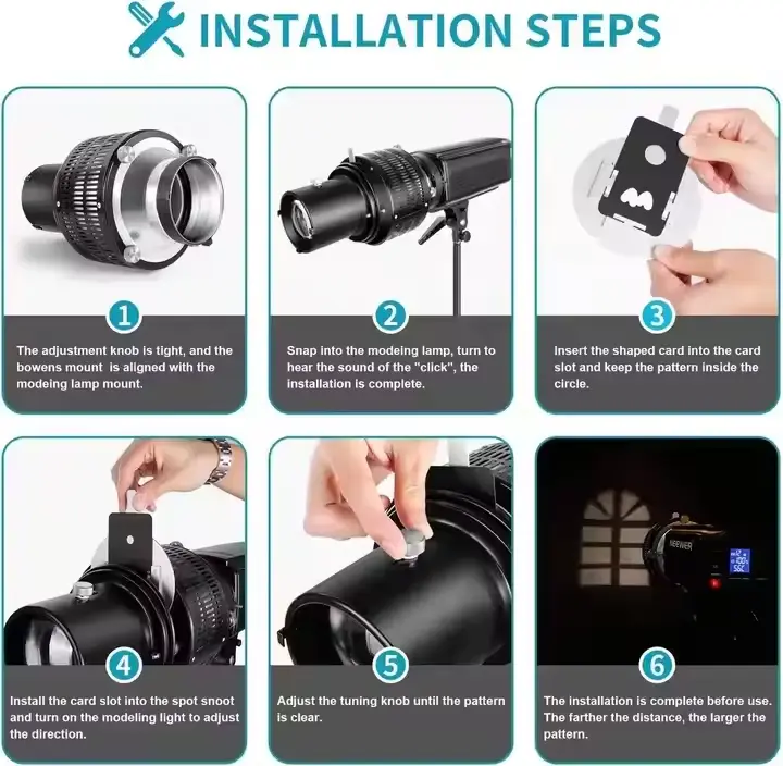 MagicLine Aluminium Studio Conical Spot Snoot with Bowens Mount Optical Focalize Condenser Flash Concentrator 