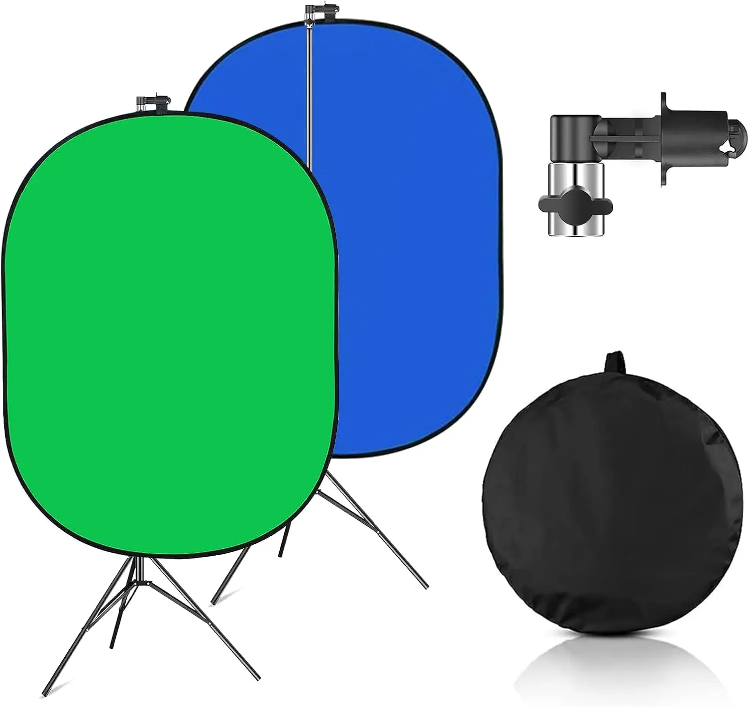 Foldable 5x7ft Chromakey Blue&Green Screen 2 in 1 Pop Up Collapsible Backdrop