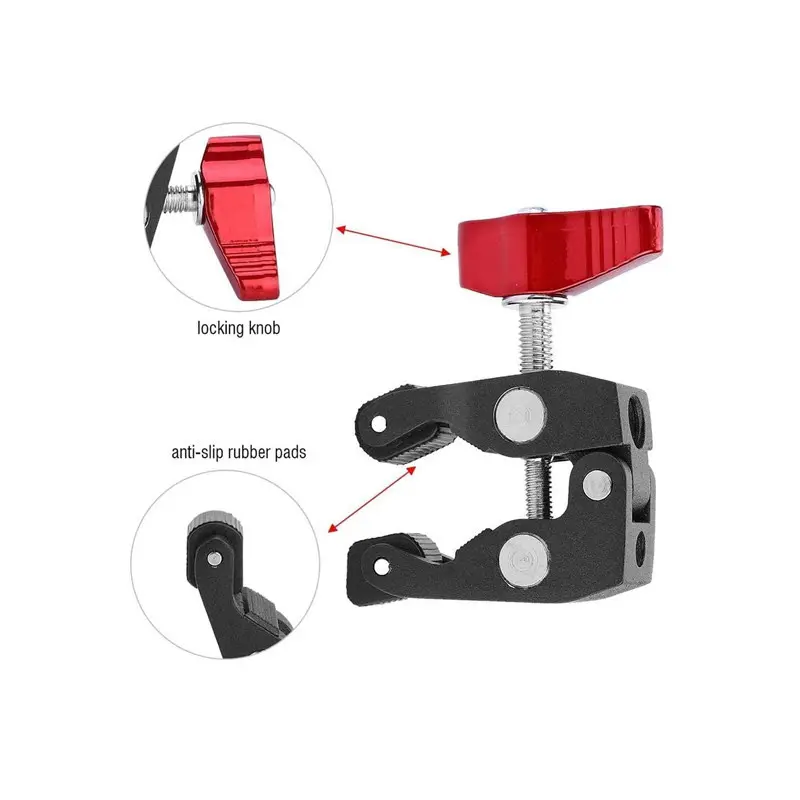 MagicLine Crab Pliers Clip Super Clamp with 1/4″ and 3/8″ Screw Hole